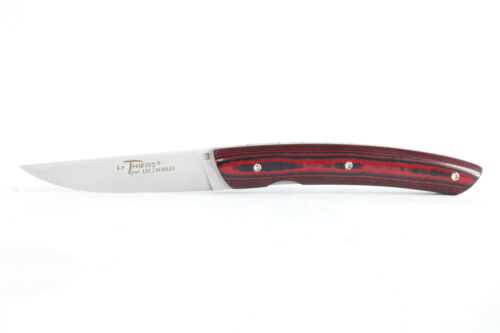 Couteau Le Thiers® pliant Manche micarta lin noir et Rouge