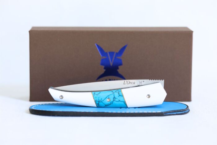 L'Orca Liner Lock manche Elforyn et pierre bleu – Image 10