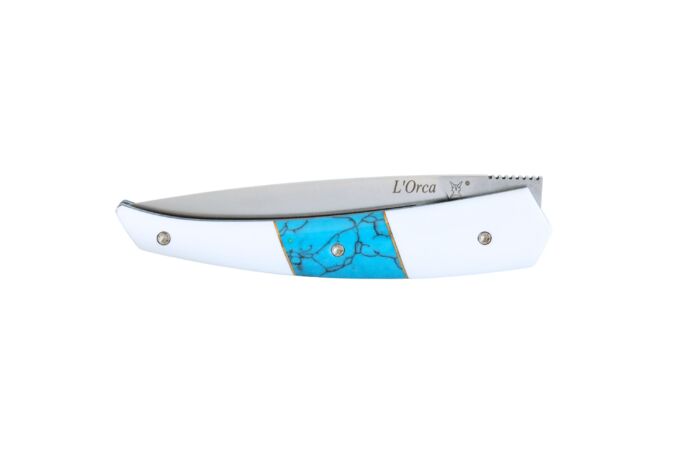 L'Orca Liner Lock manche Elforyn et pierre bleu – Image 4